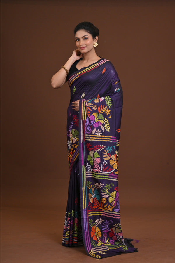 Blended Silk Kantha Saree