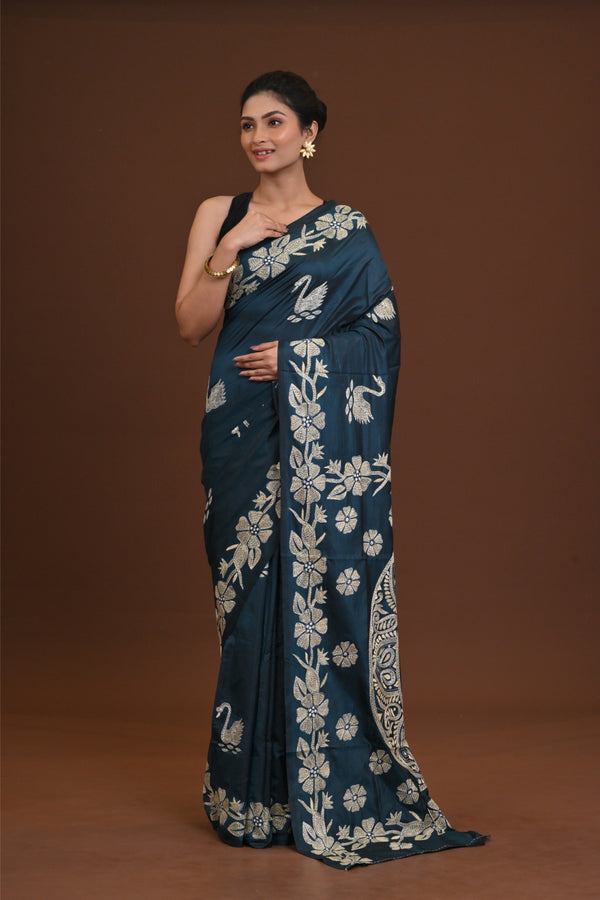 Blended Silk Kantha Saree