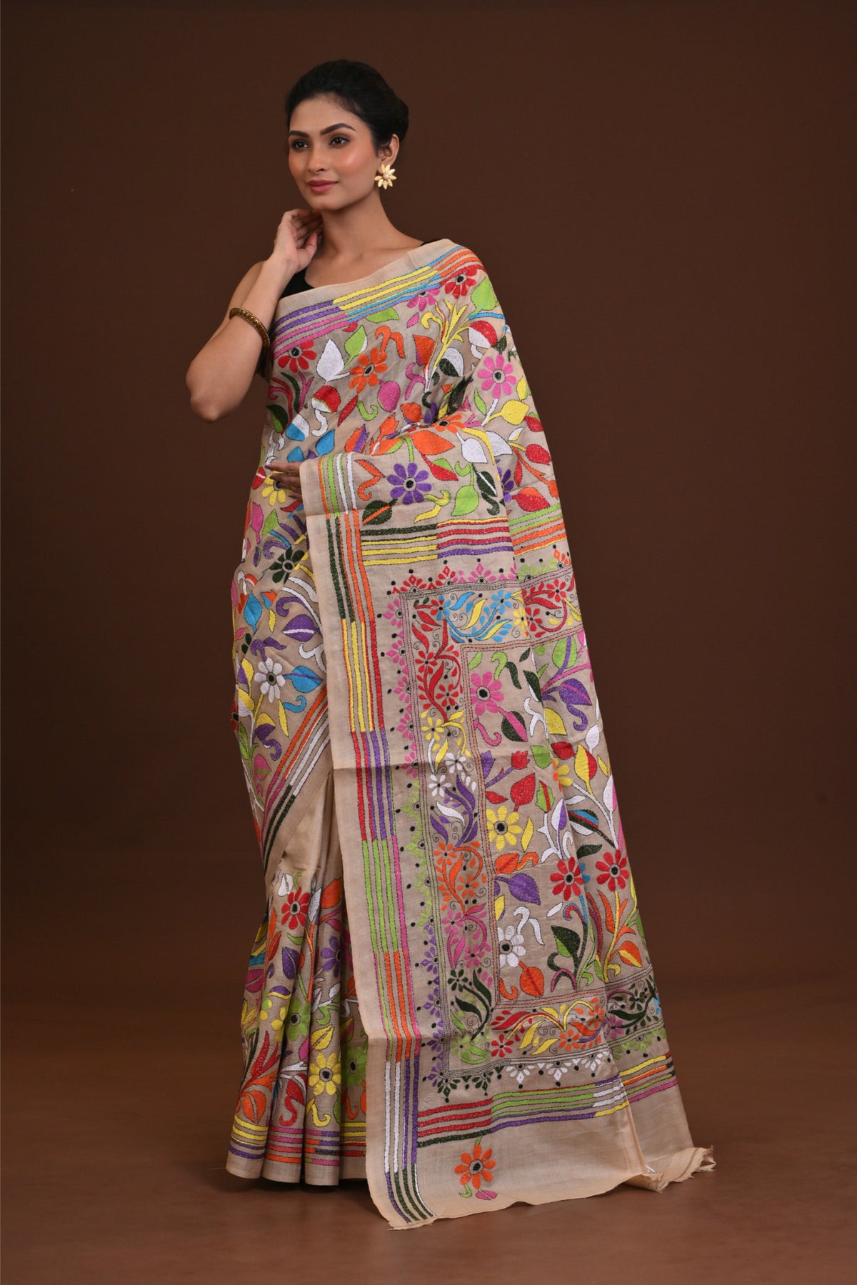 Pure Silk Kantha Saree