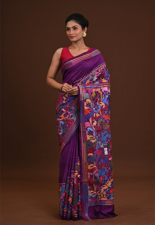 Pure Silk Kantha Saree