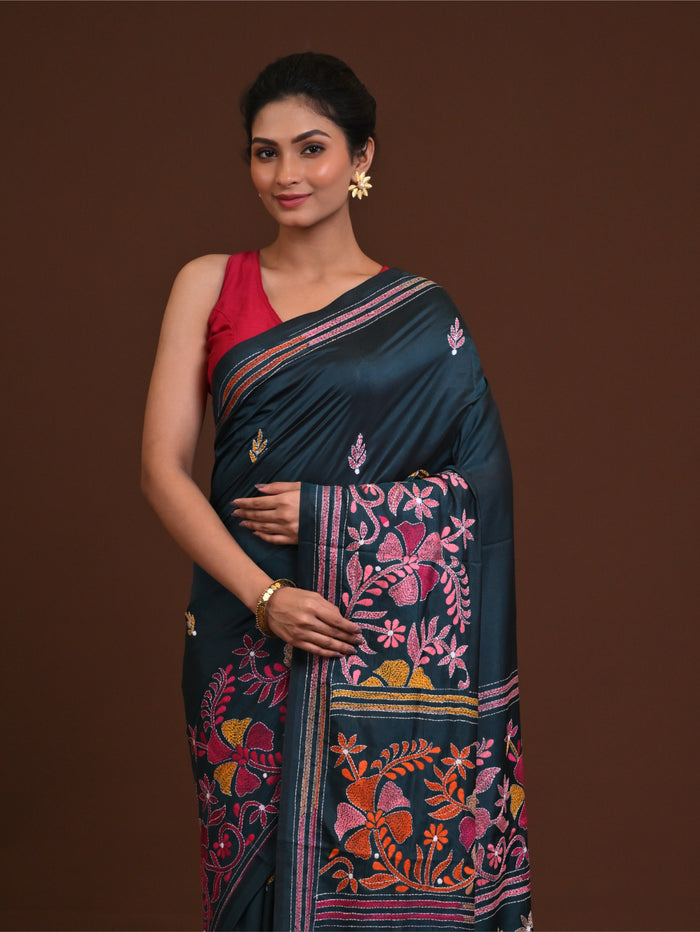 Blended Silk Kantha Saree