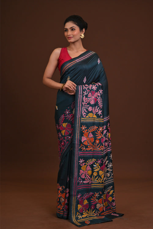 Blended Silk Kantha Saree