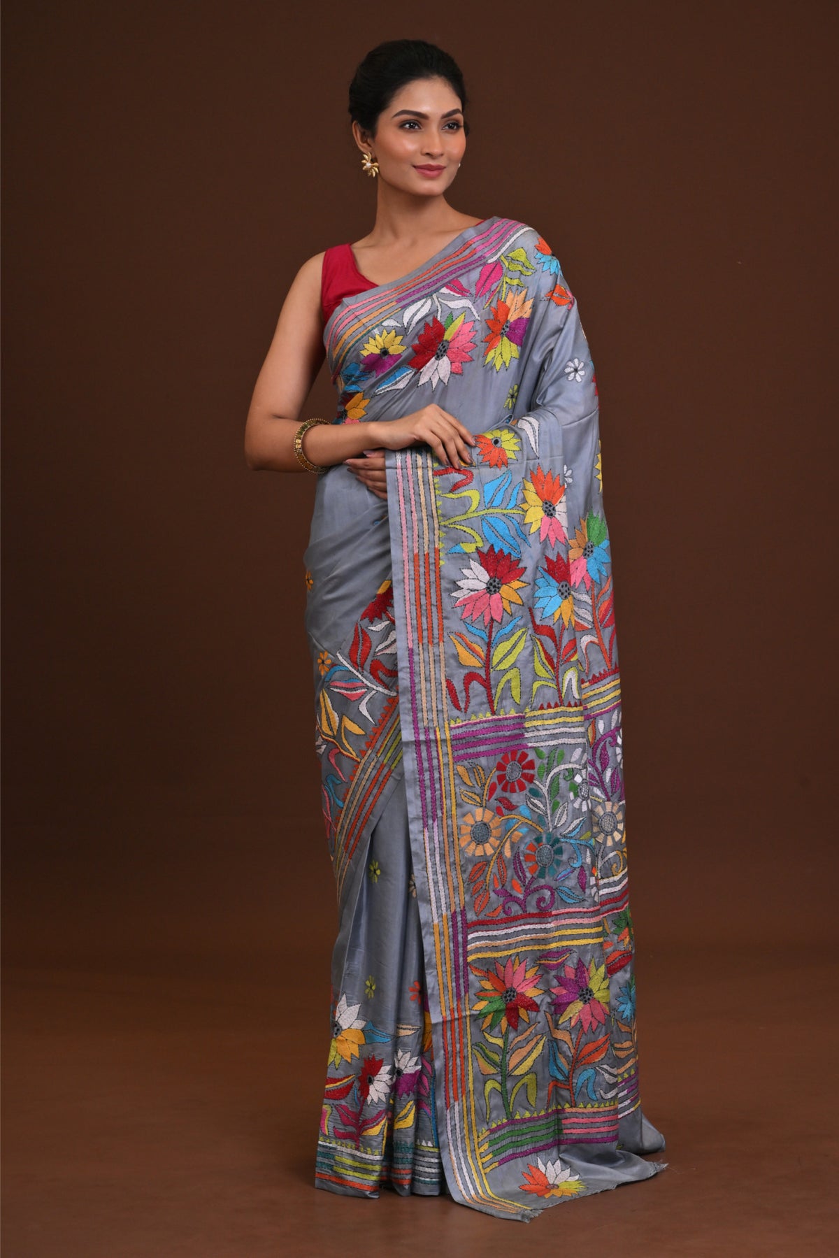 Blended Silk Kantha Saree
