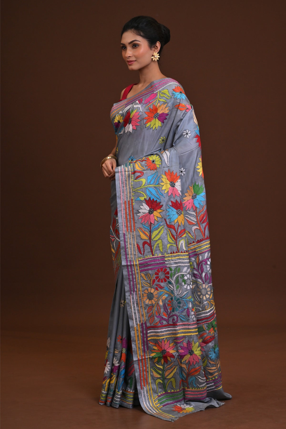 Blended Silk Kantha Saree