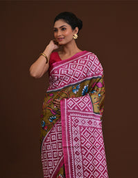 Tussar Dye Body Hand Print Saree