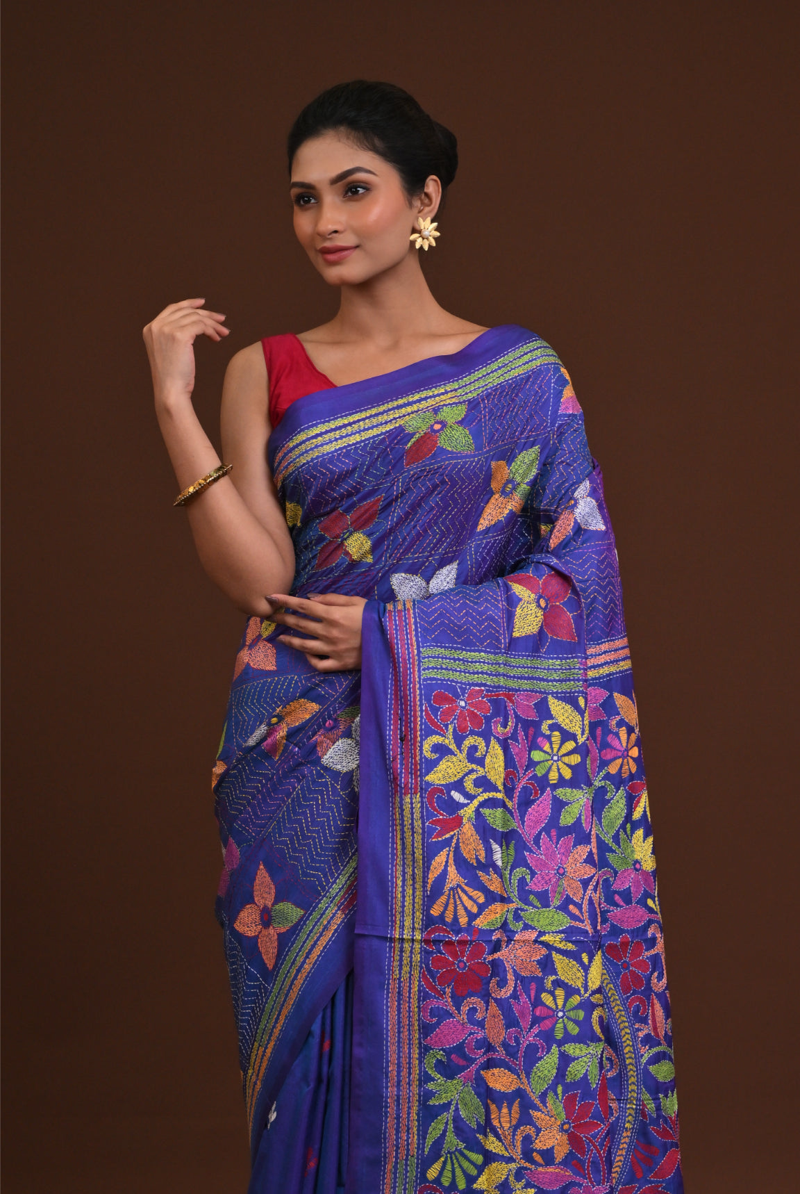 Blended Silk Kantha Saree