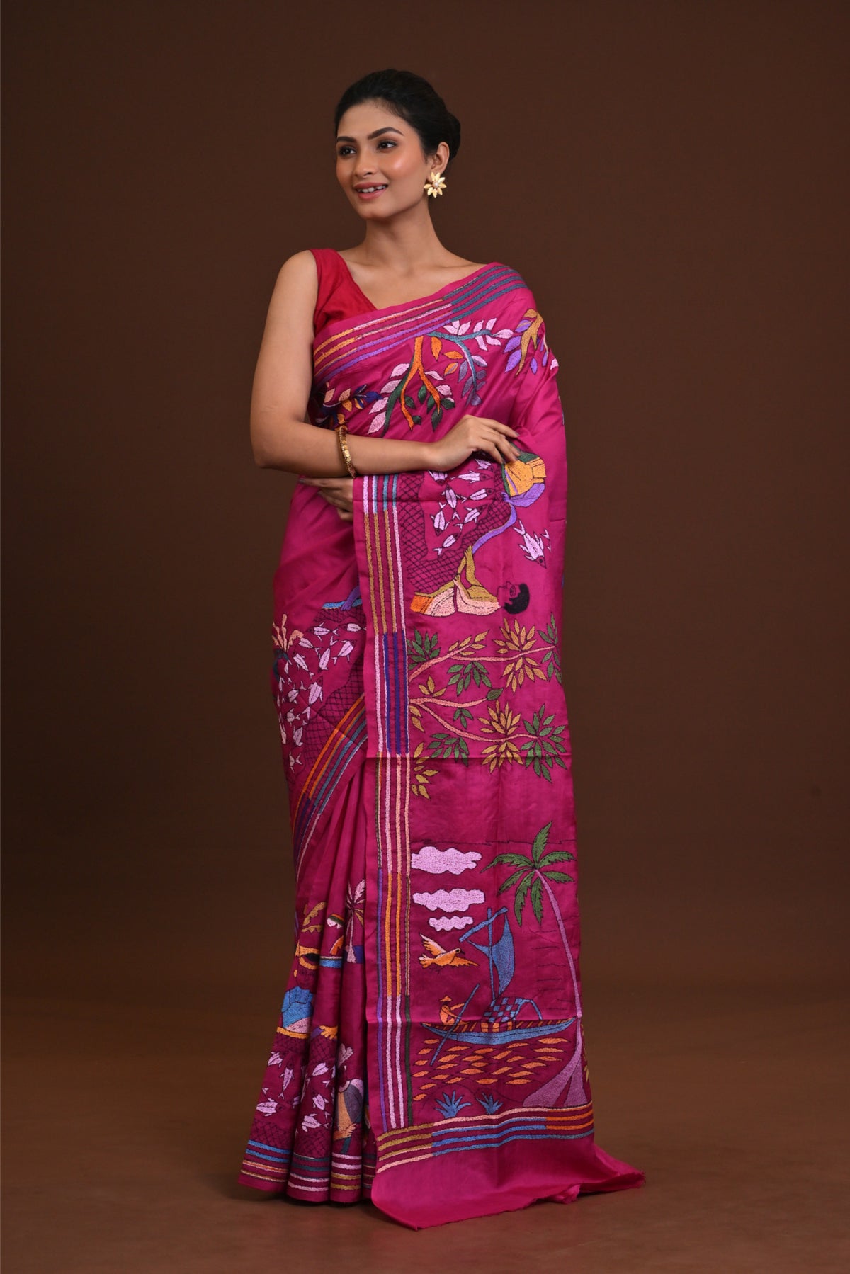 Pure Silk Kantha Saree