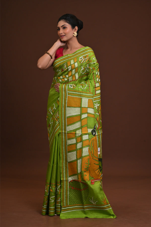 Pure Silk Kantha Saree