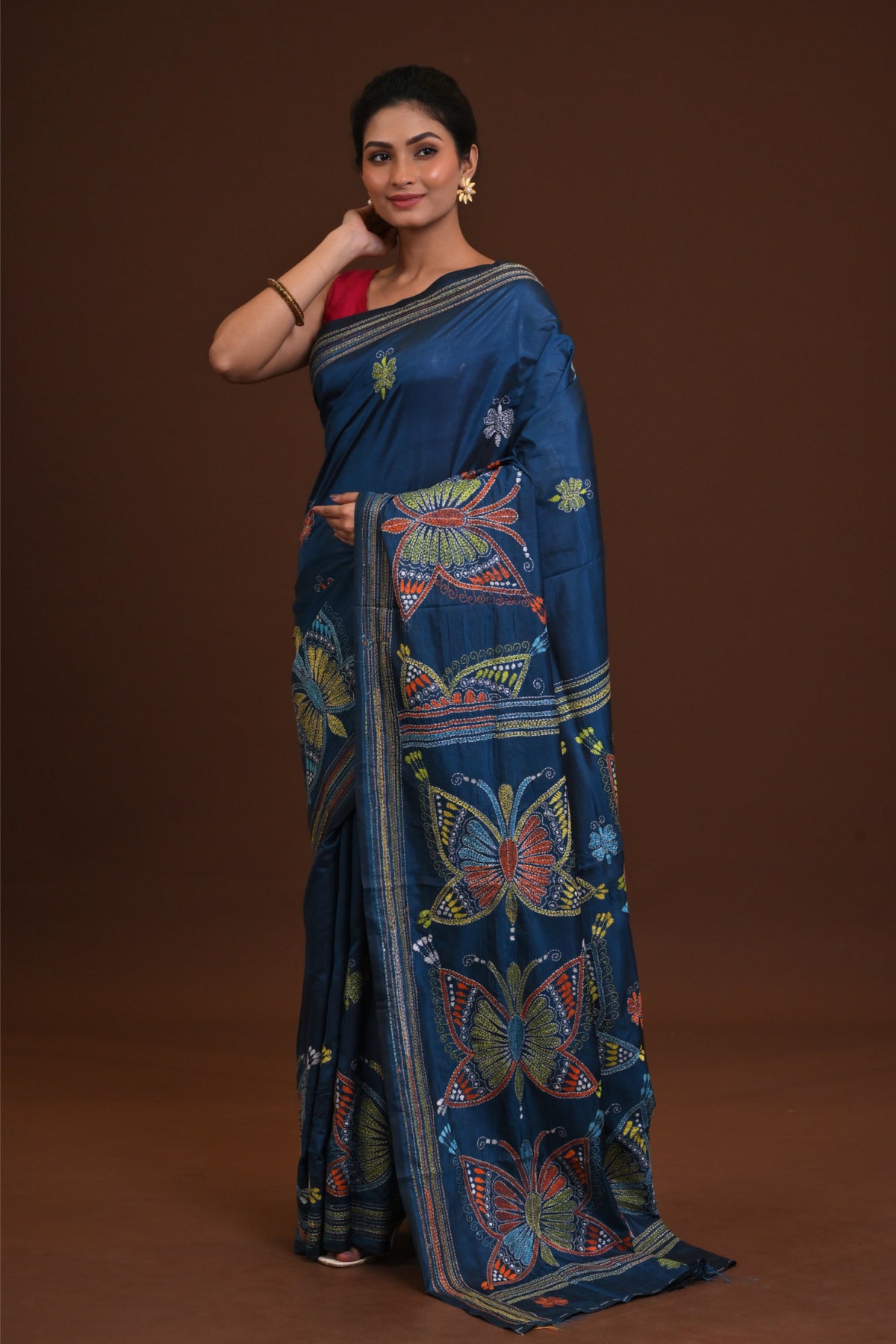 Blended Silk Kantha Saree