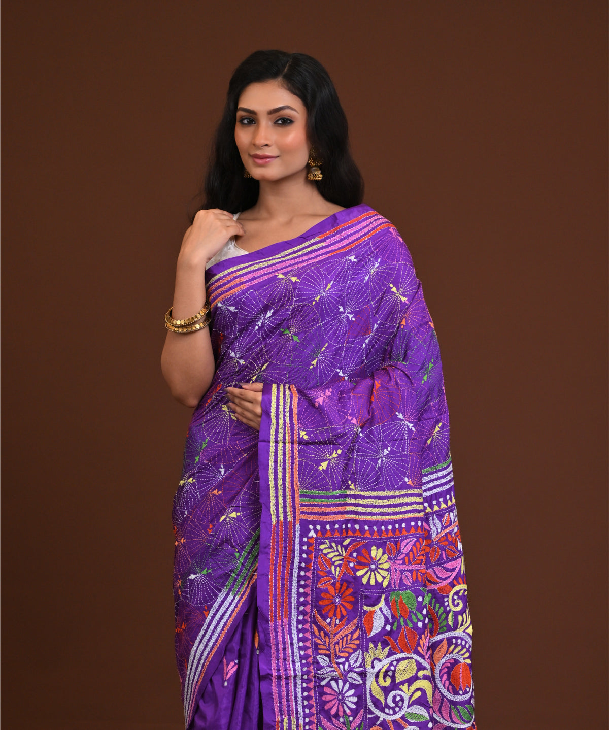 Blended Silk Kantha Saree