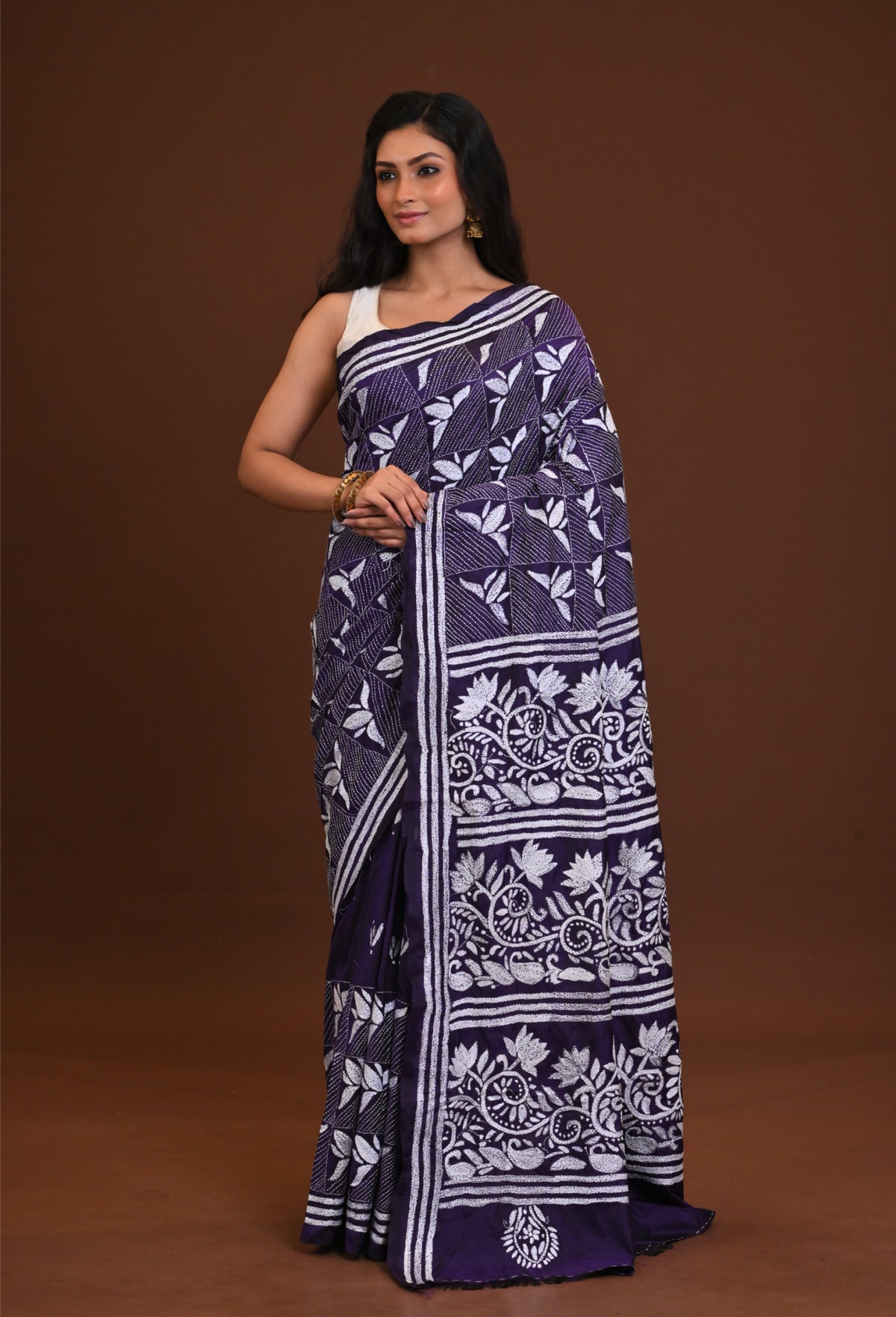 Blended Silk Kantha Saree