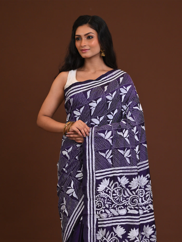 Blended Silk Kantha Saree