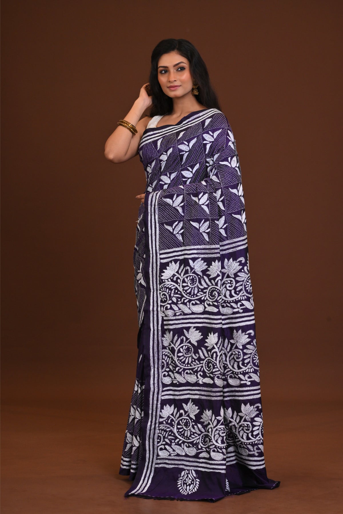Blended Silk Kantha Saree