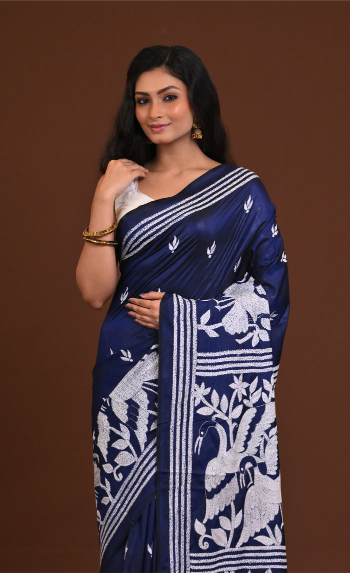 Blended Silk Kantha Saree