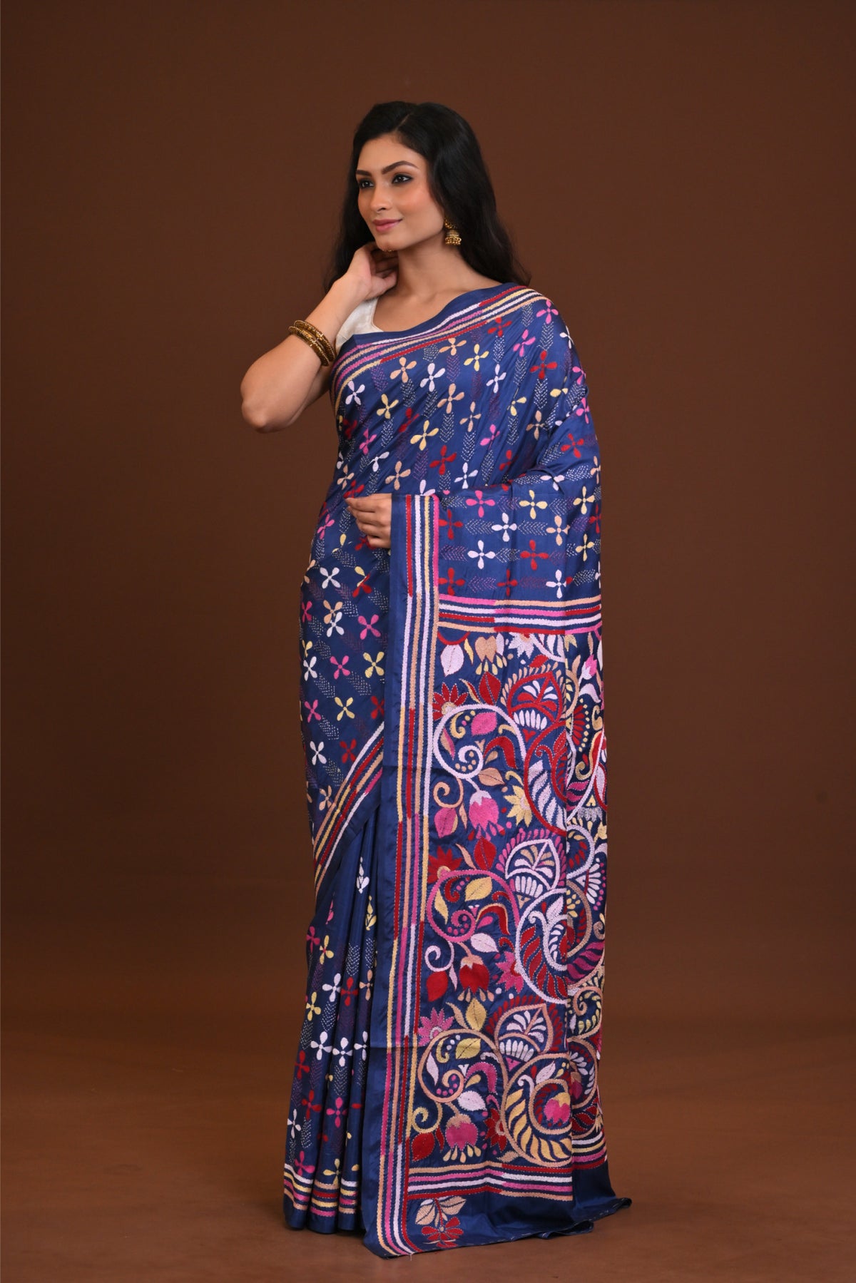 Blended Silk Kantha Saree