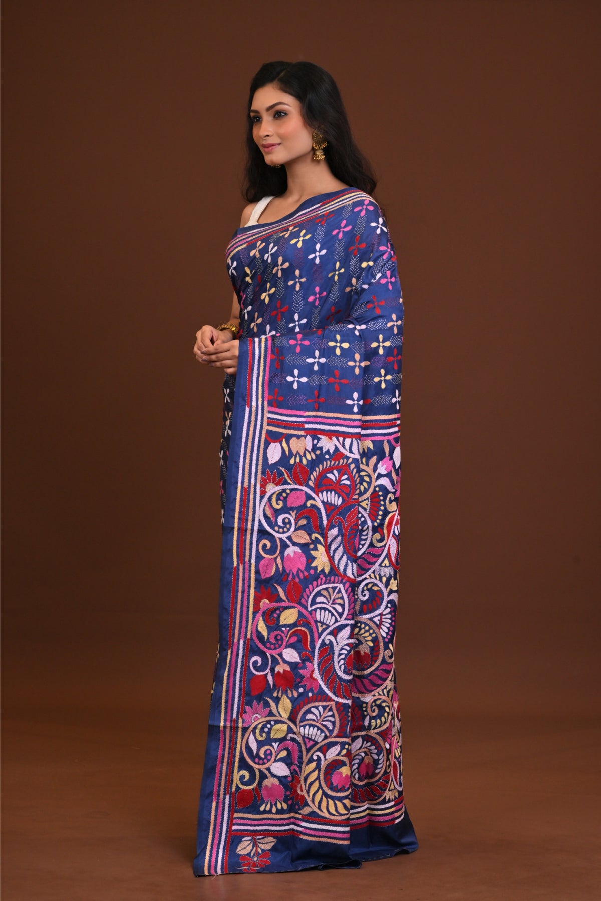 Blended Silk Kantha Saree