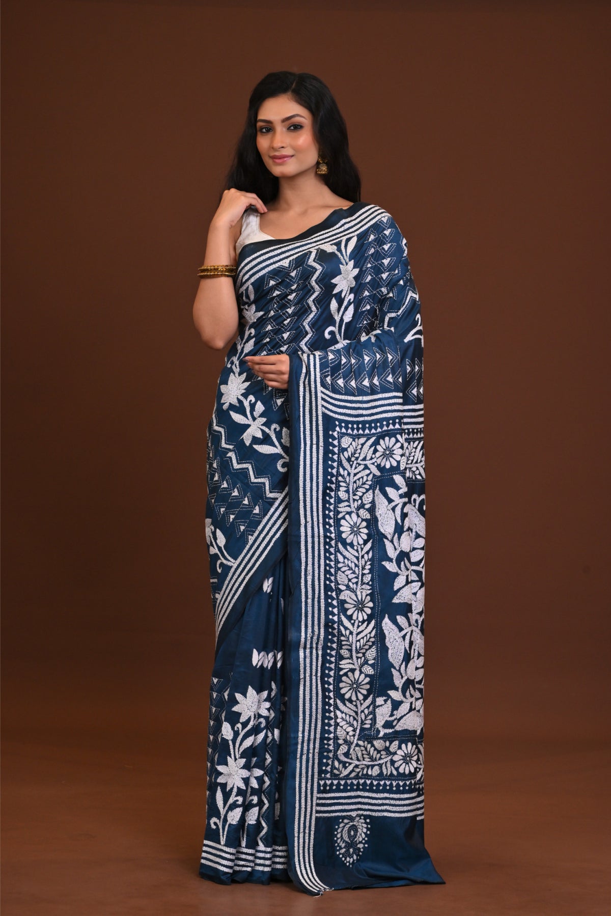 Blended Silk Kantha Saree
