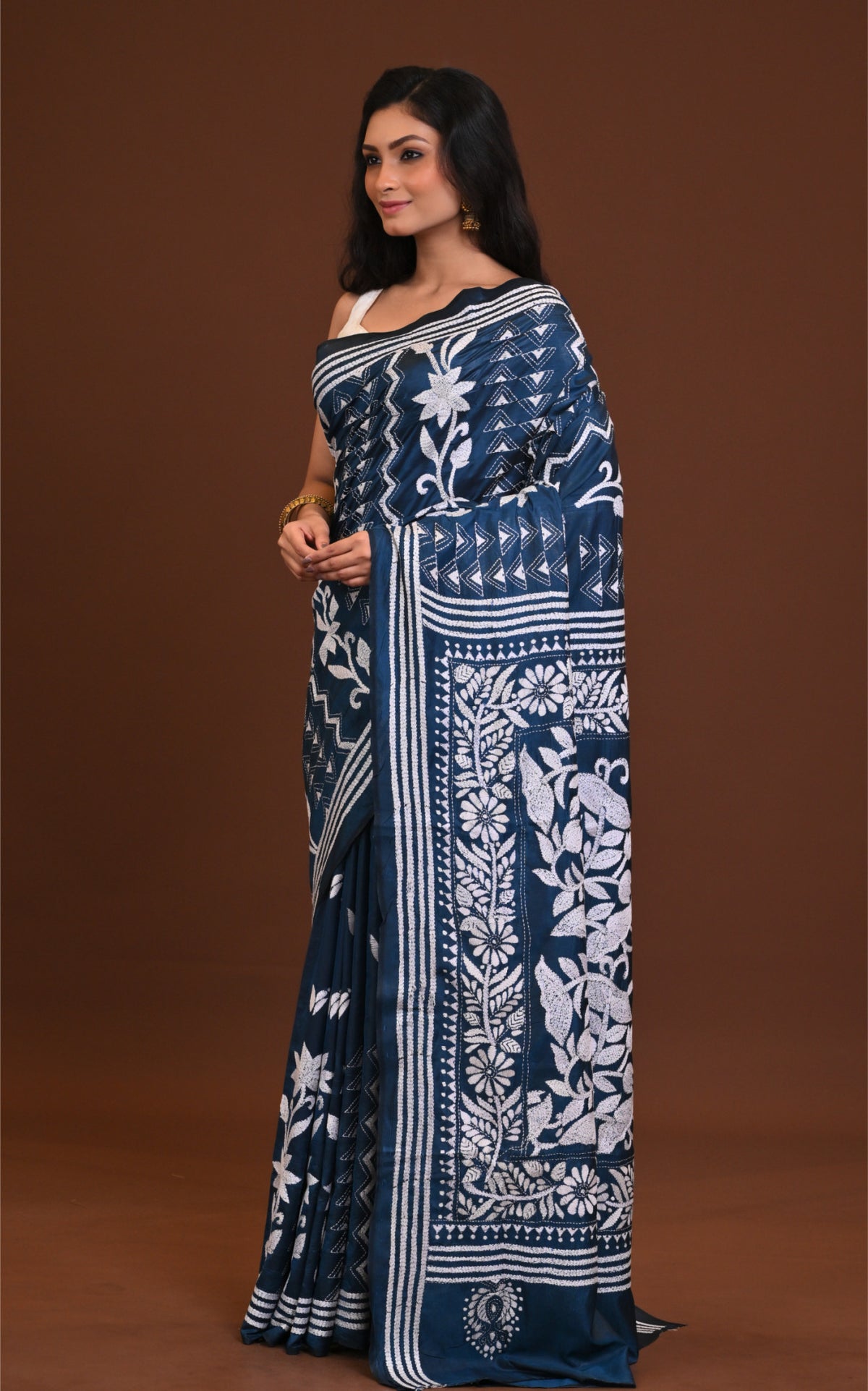 Blended Silk Kantha Saree