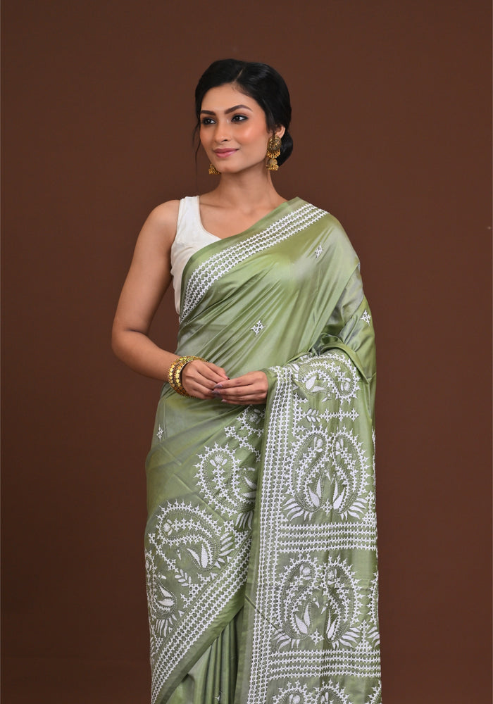 Blended Silk Kantha Saree