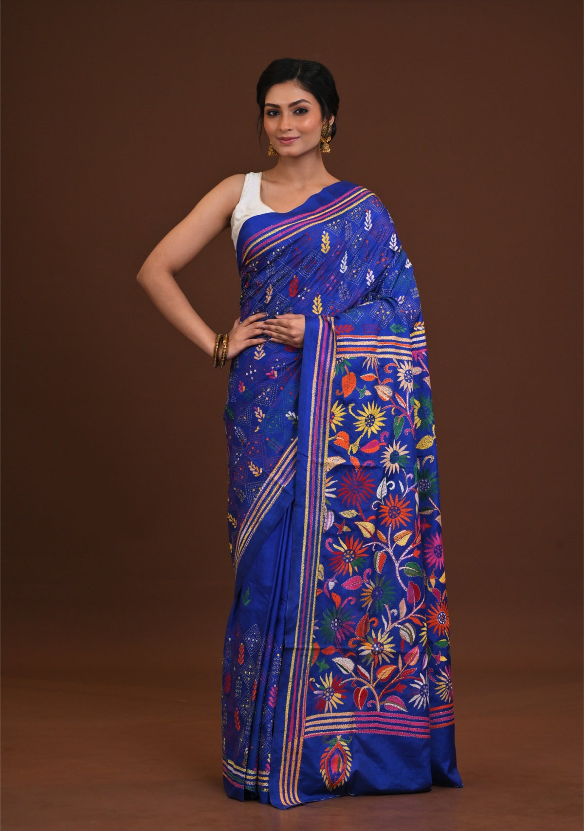 Blended Silk Kantha Saree