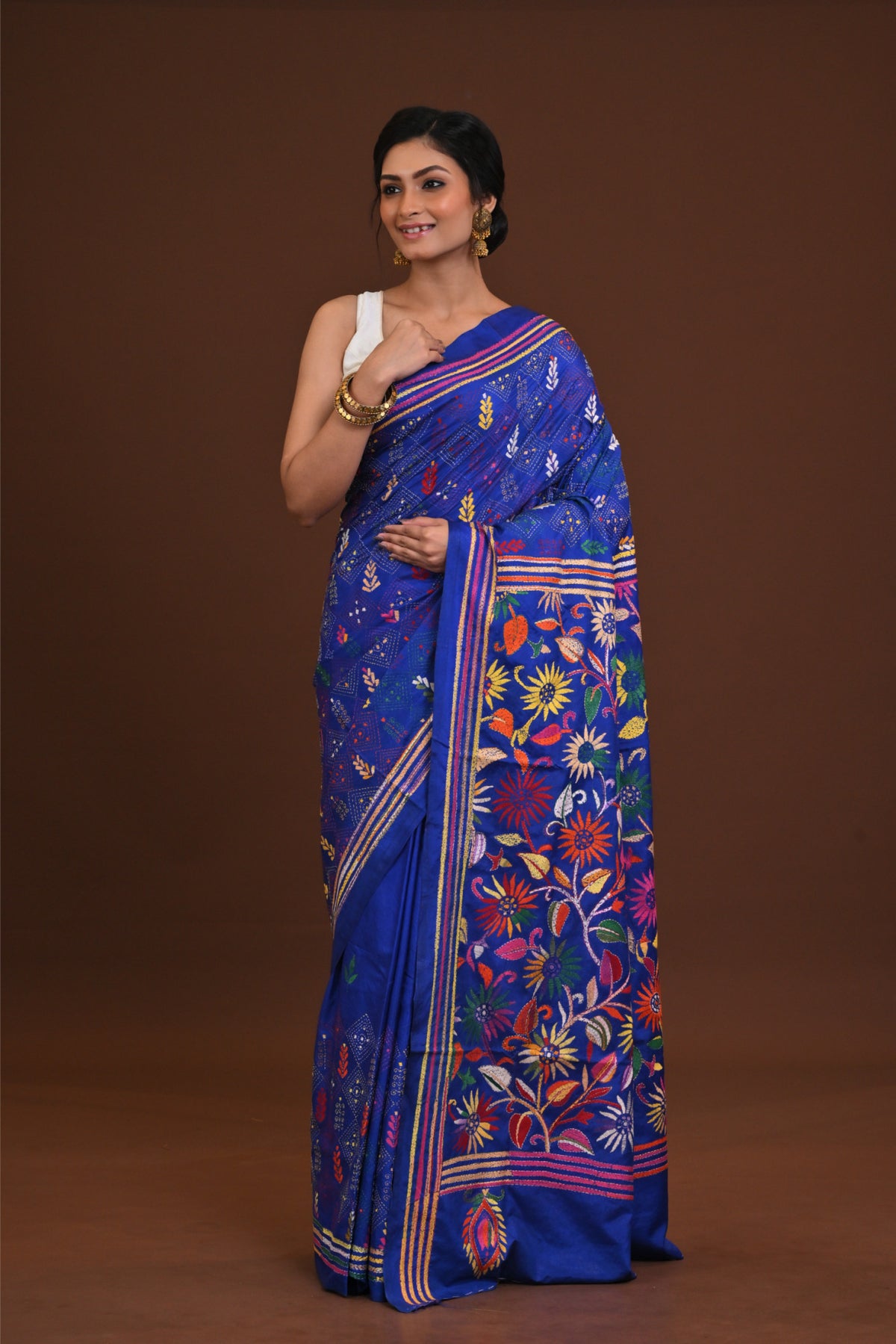 Blended Silk Kantha Saree