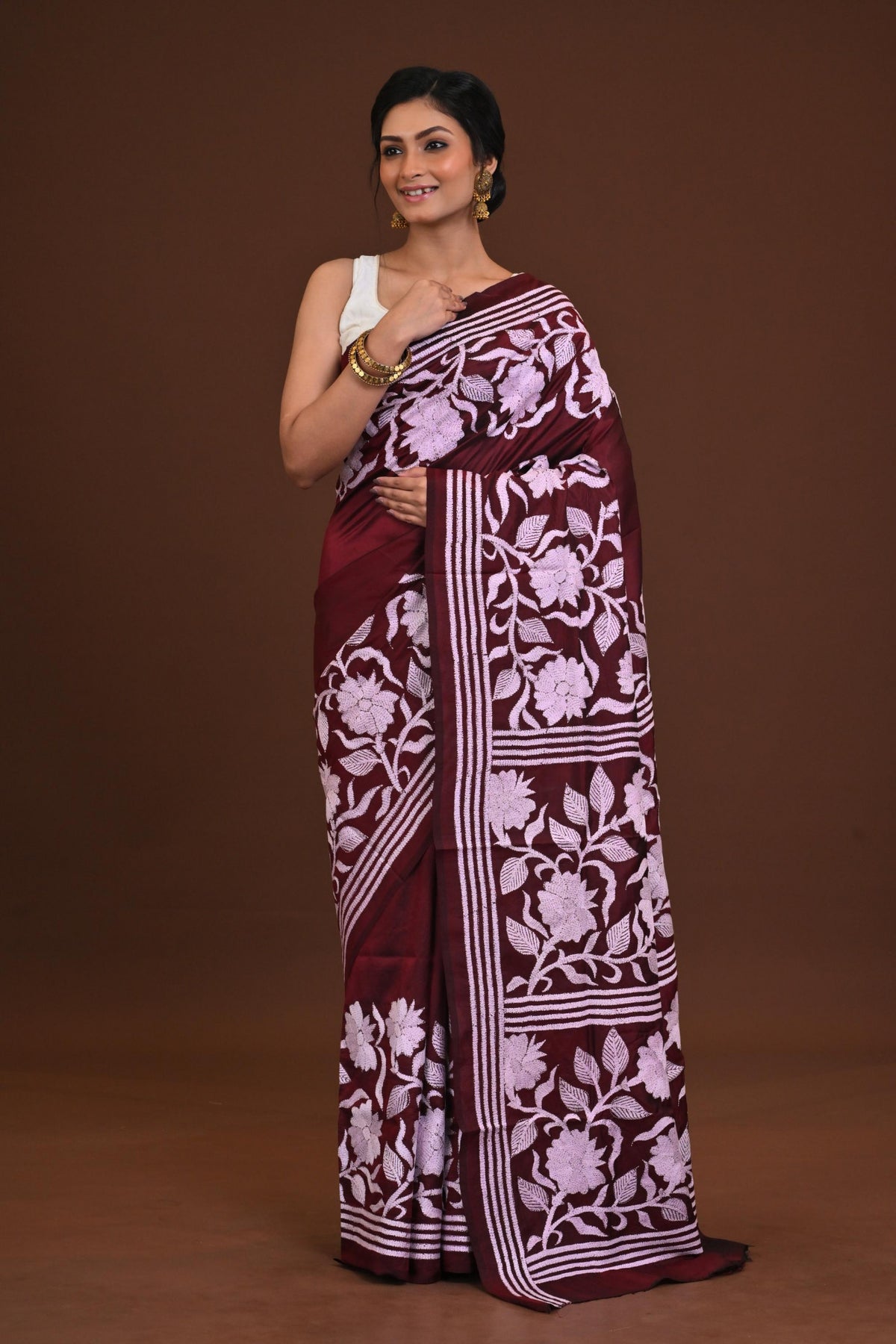 Pure Silk Kantha Saree