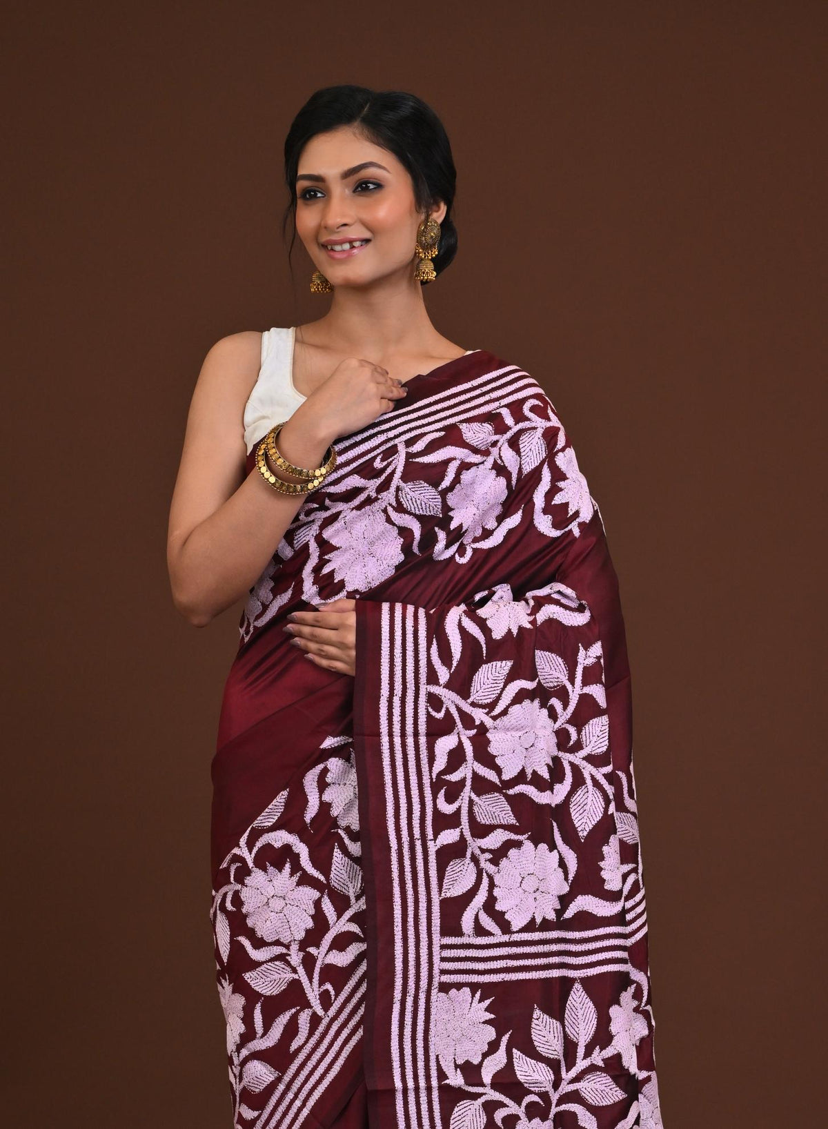 Pure Silk Kantha Saree