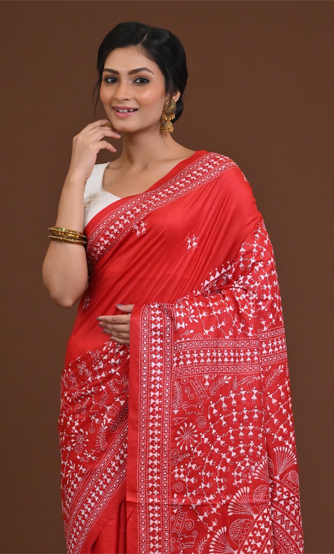 Pure Silk Kantha Saree