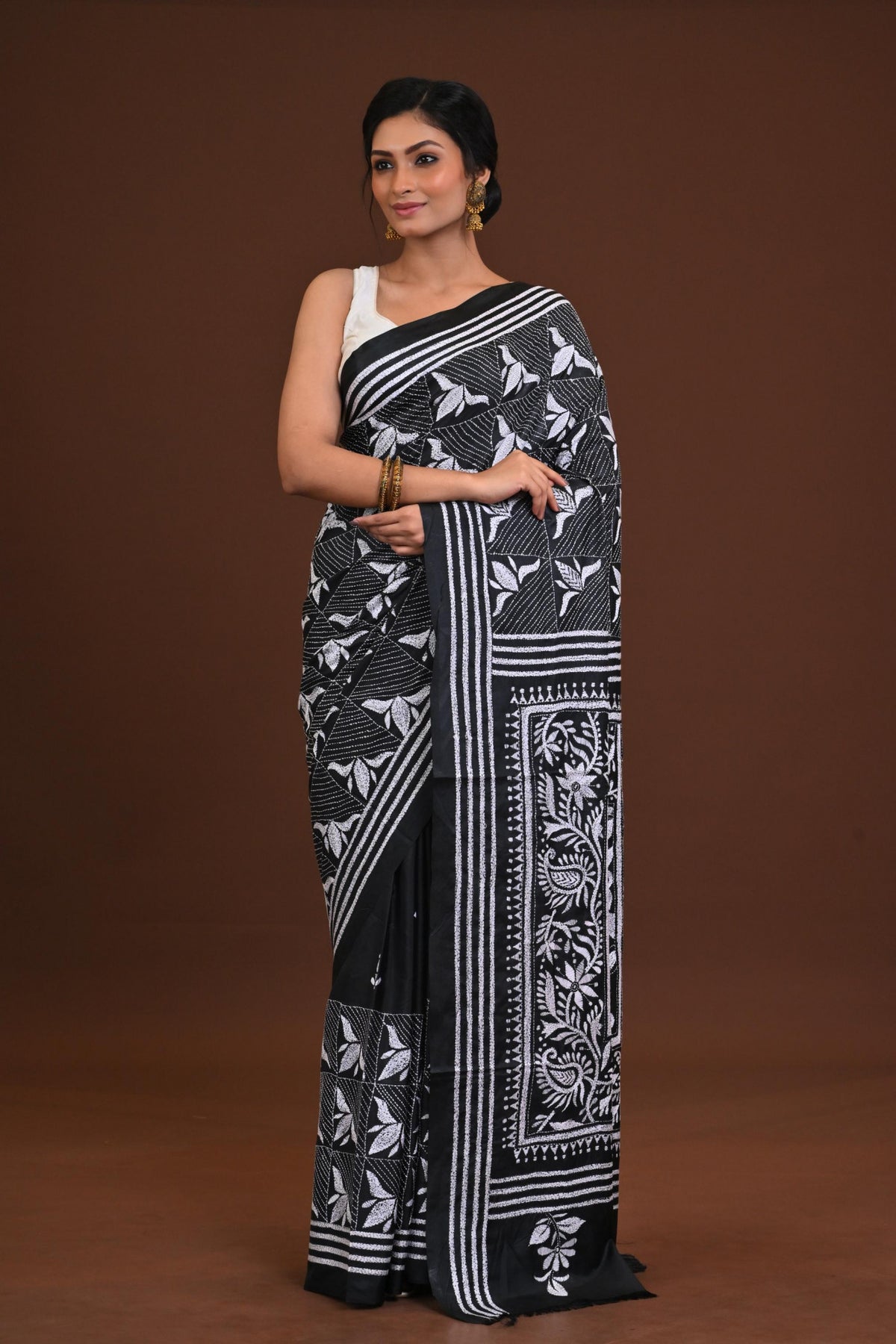 Blended Silk Kantha Saree