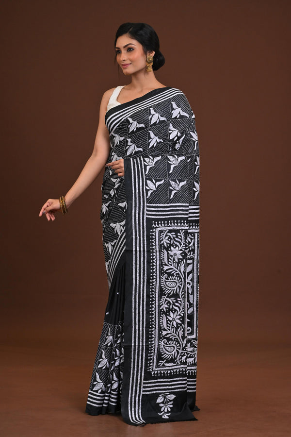 Blended Silk Kantha Saree