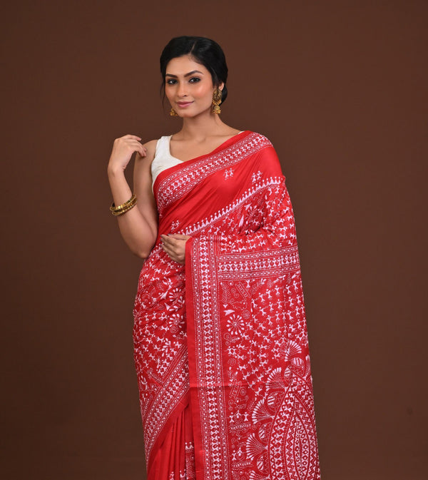 Pure Silk Kantha Saree