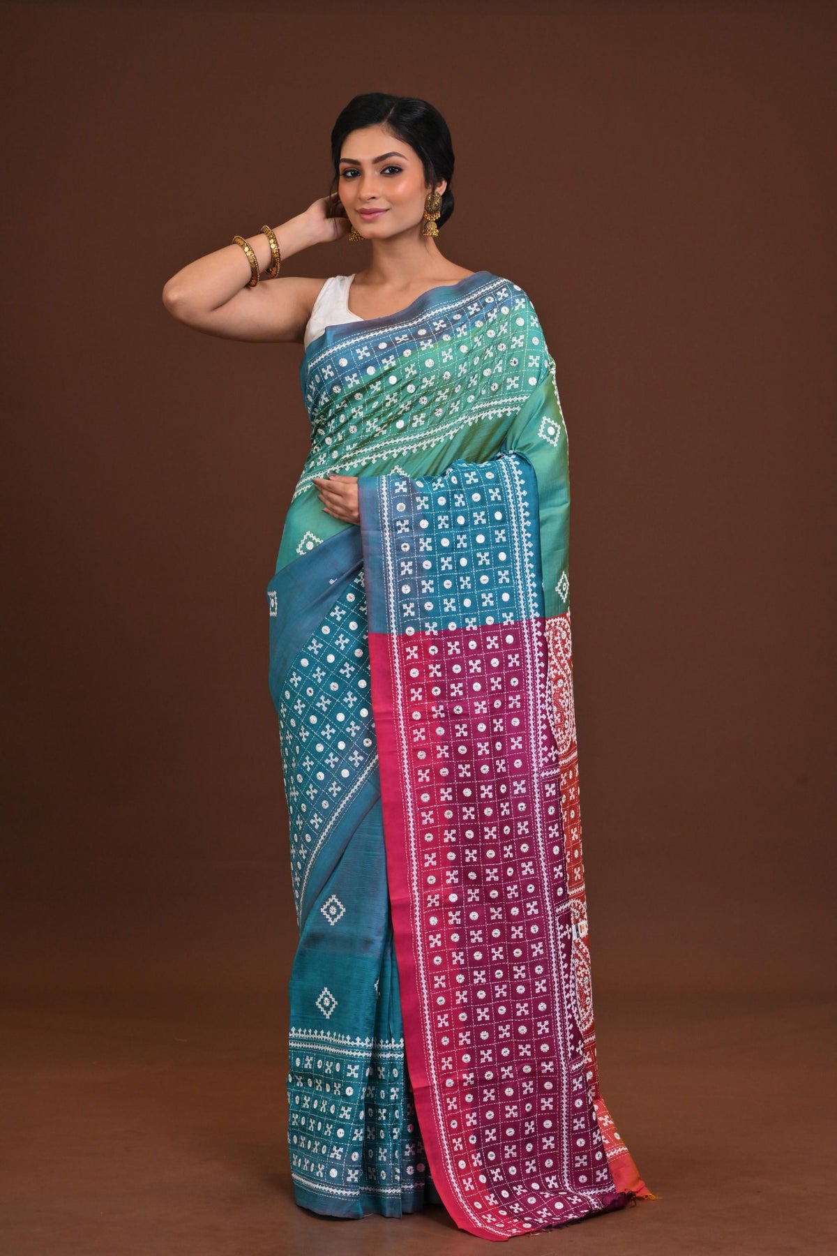 Pure Silk Kantha Saree