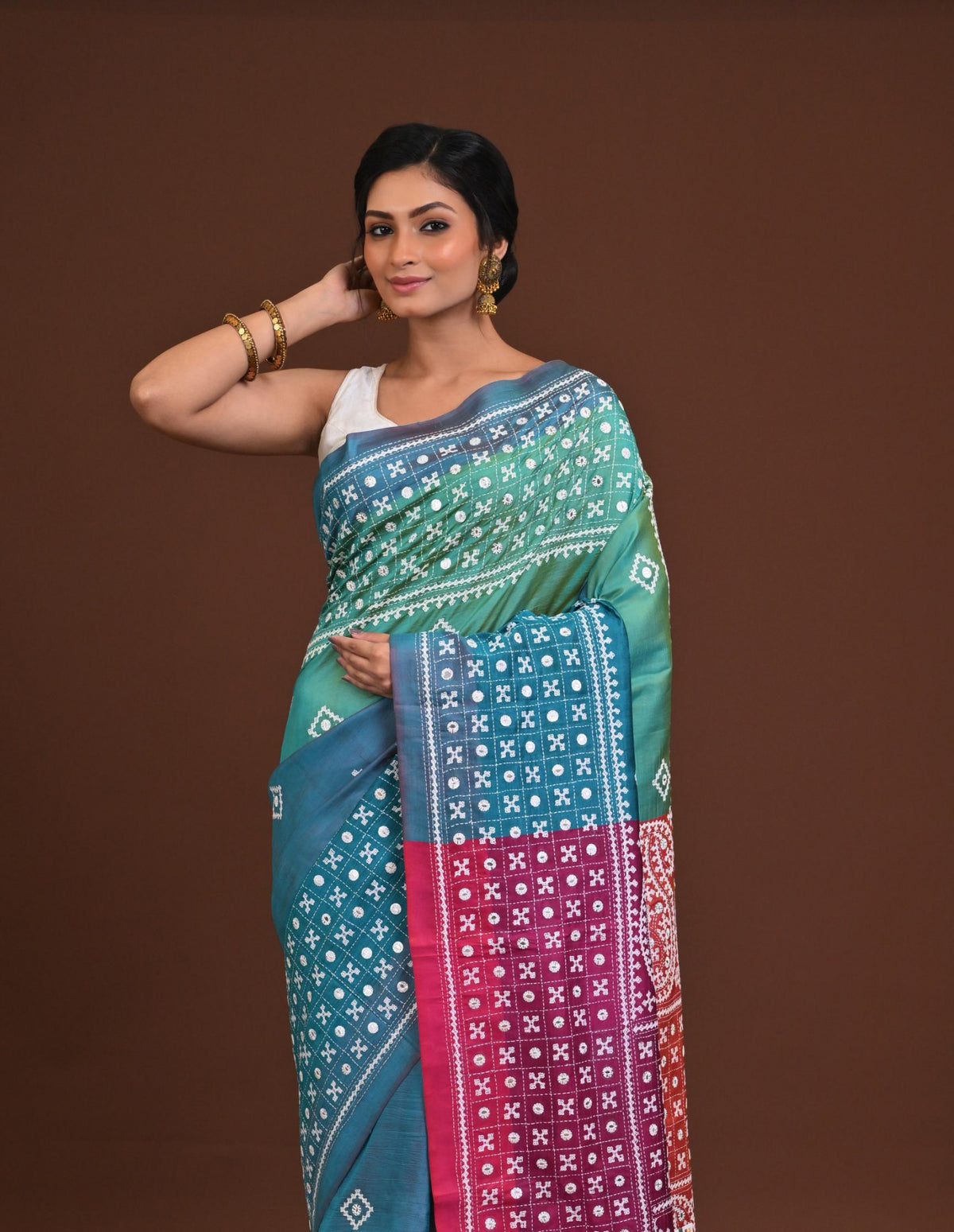 Pure Silk Kantha Saree