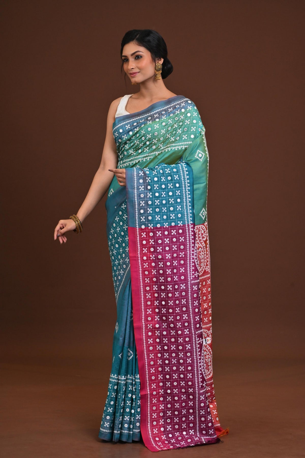 Pure Silk Kantha Saree