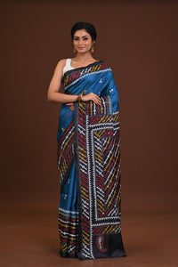 Tussar Dye Gujrati Mirror Saree