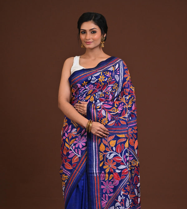 Pure Silk Kantha Saree