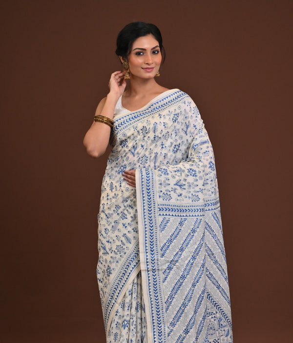 Pure Silk Kantha Saree