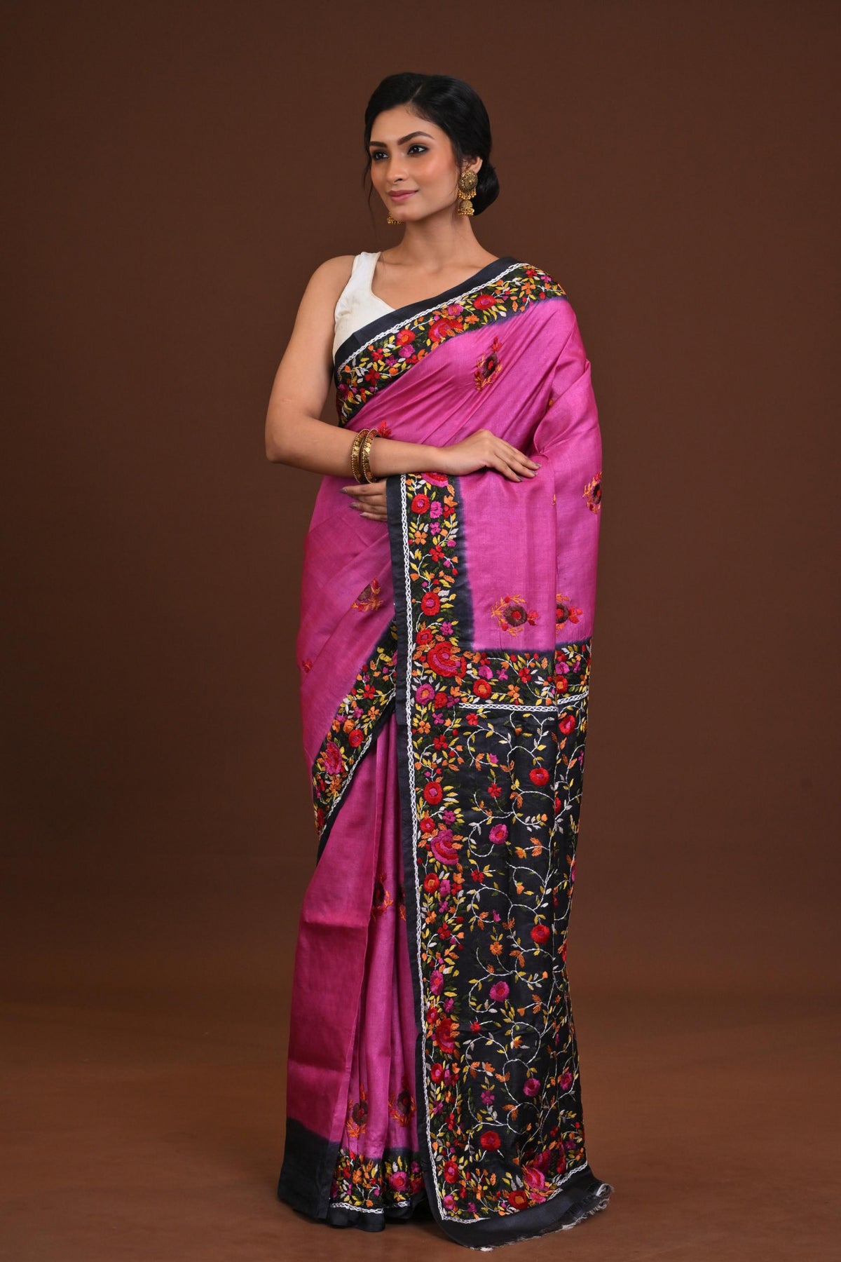 Tussar Dye Parsi Saree