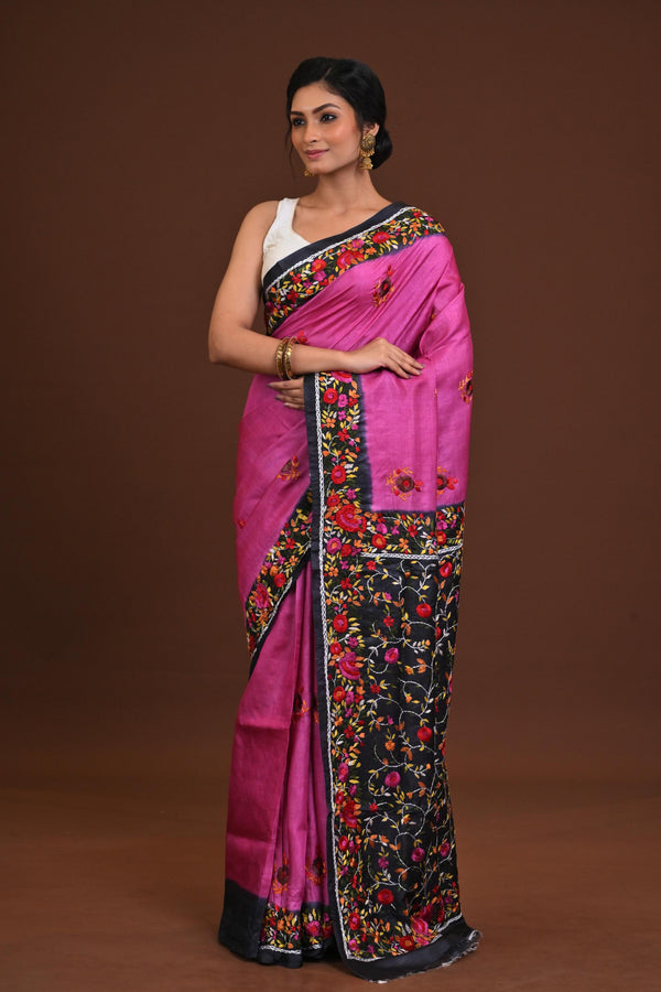 Tussar Dye Parsi Saree