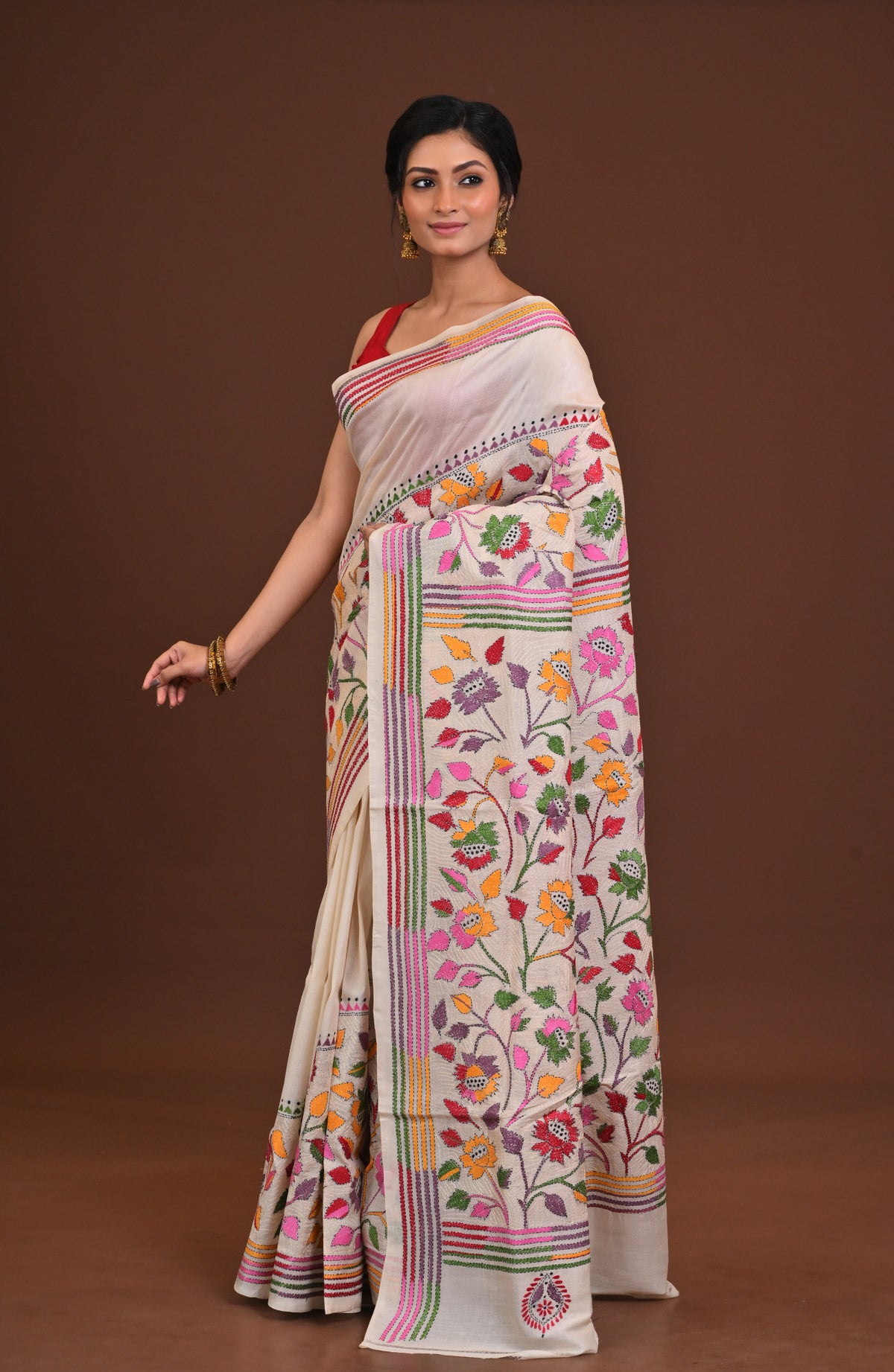 Pure Silk Kantha Saree