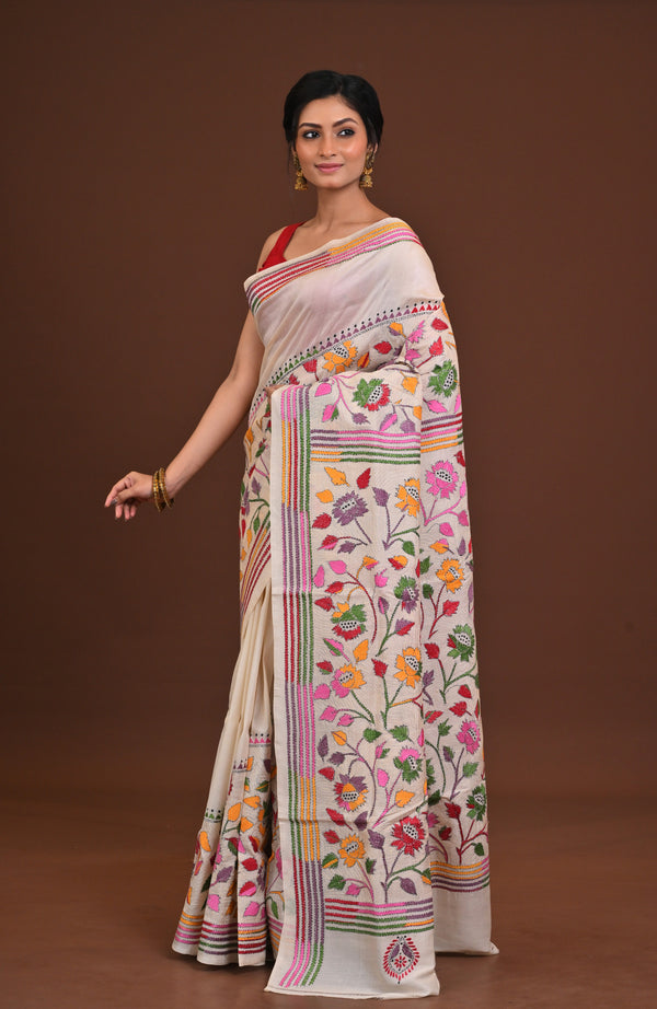 Pure Silk Kantha Saree