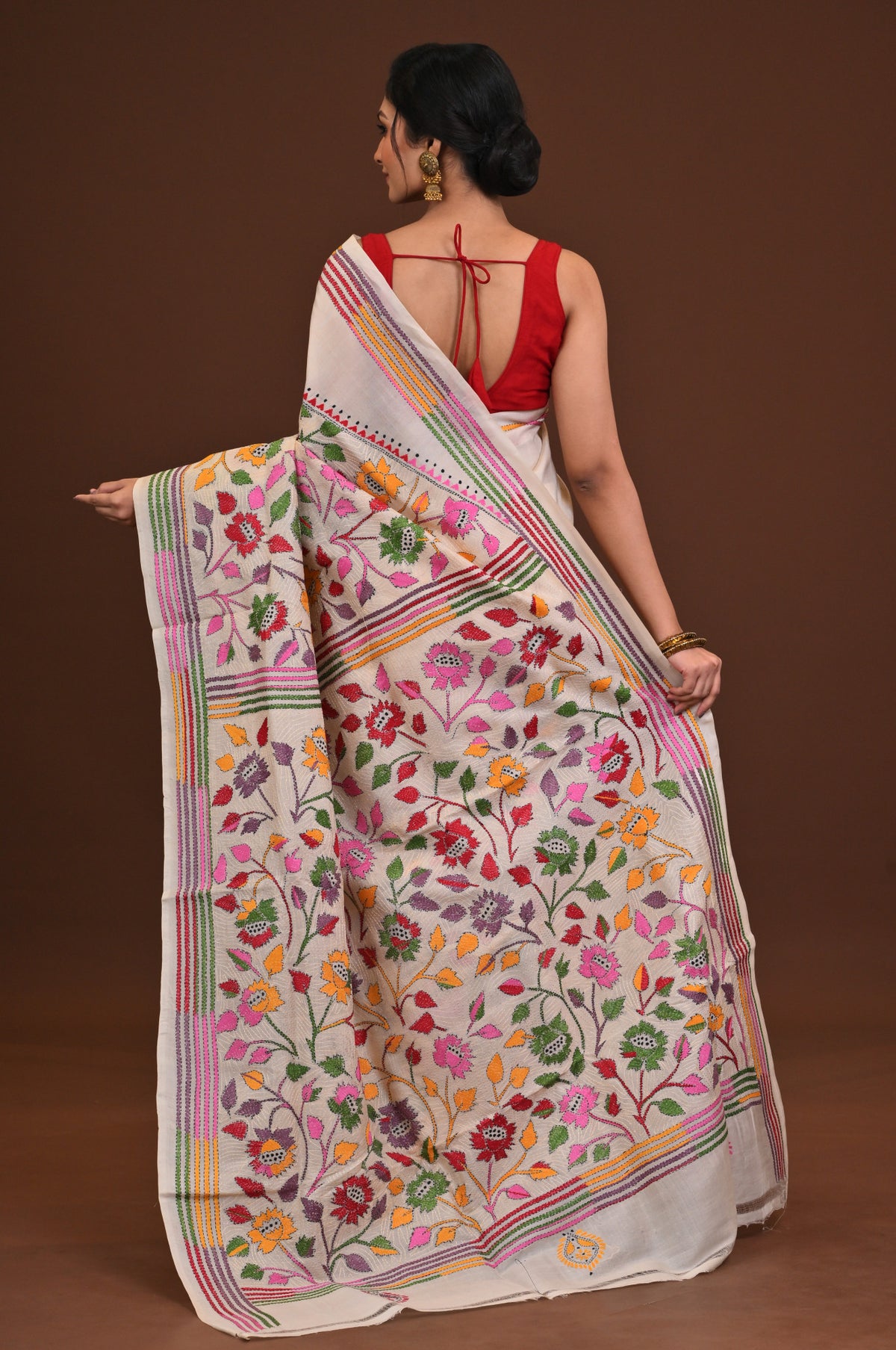 Pure Silk Kantha Saree