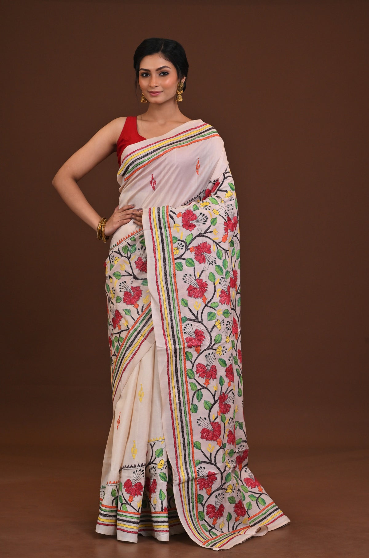 Pure Silk Kantha Saree
