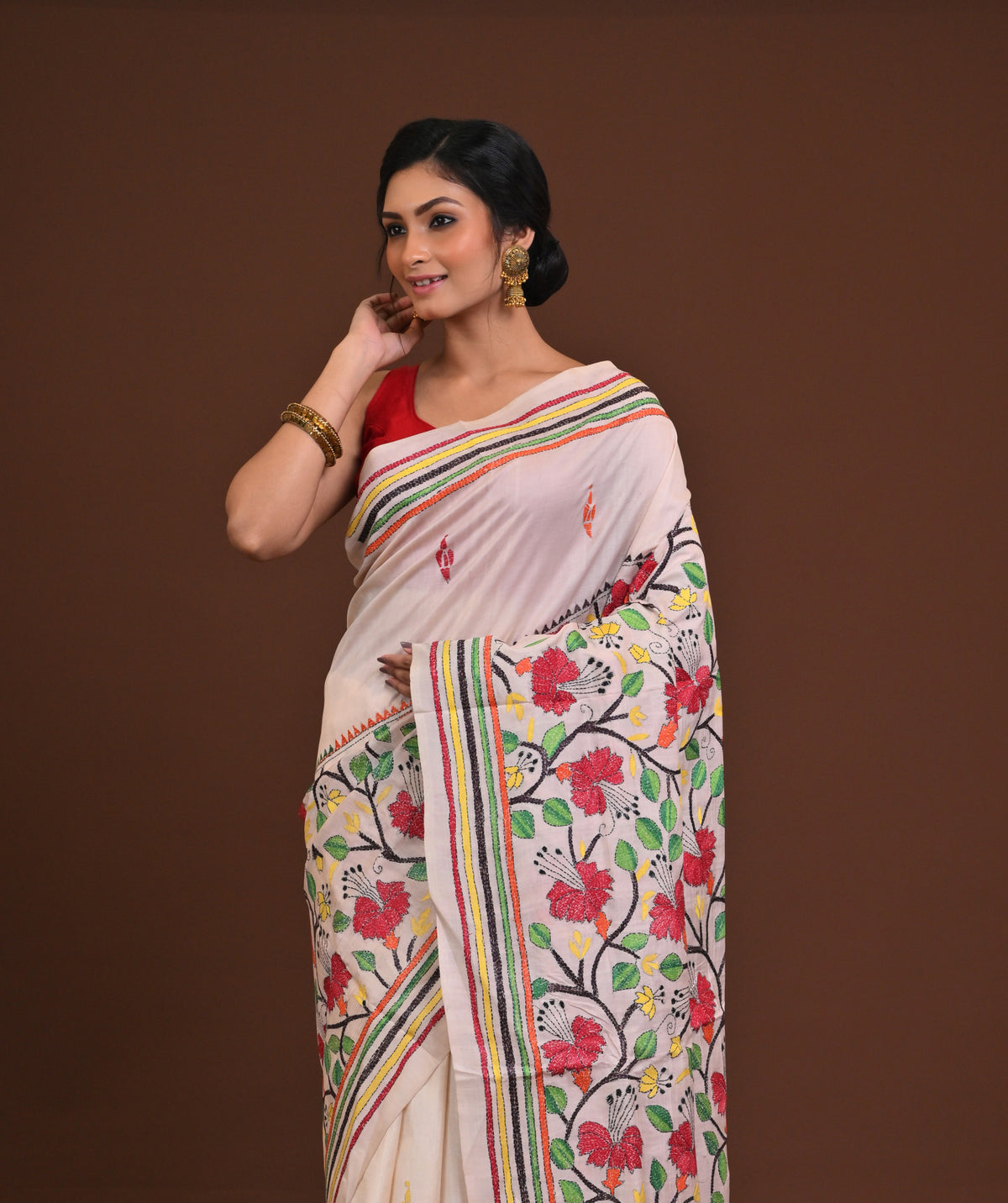 Pure Silk Kantha Saree