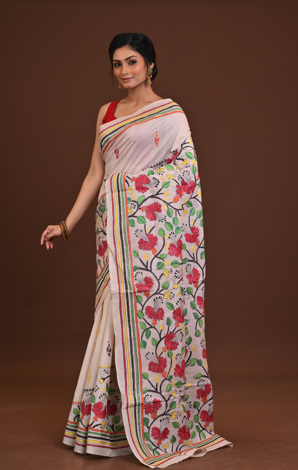 Pure Silk Kantha Saree