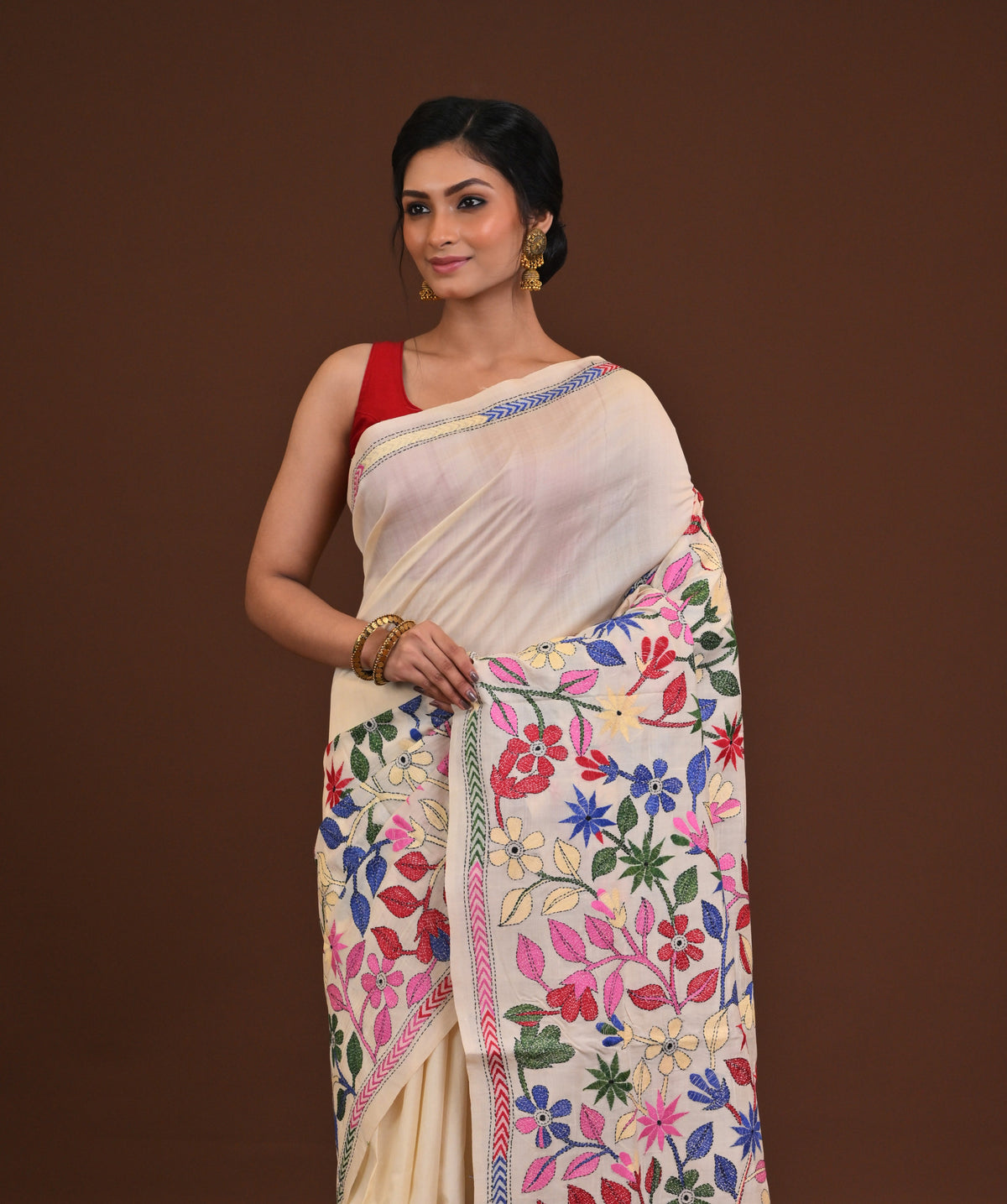 Pure Silk Kantha Saree