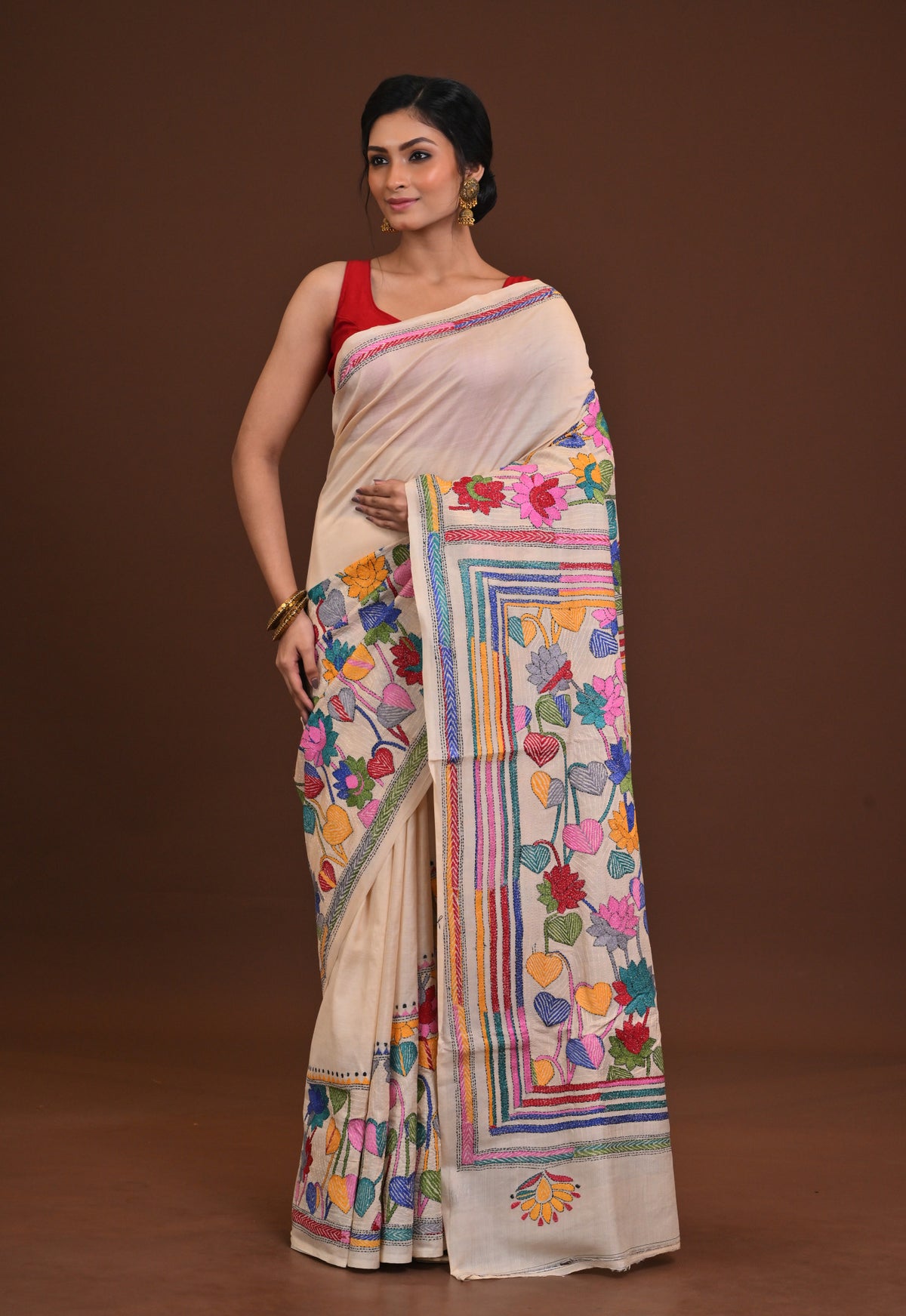 Pure Silk Kantha Saree
