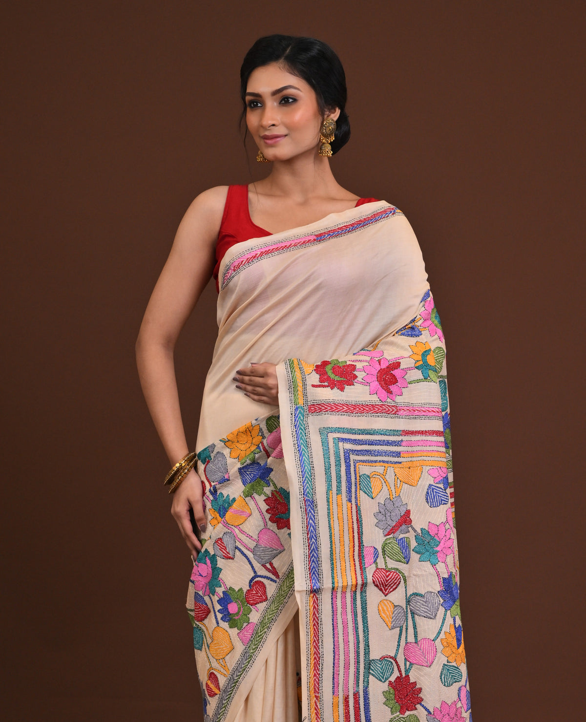Pure Silk Kantha Saree