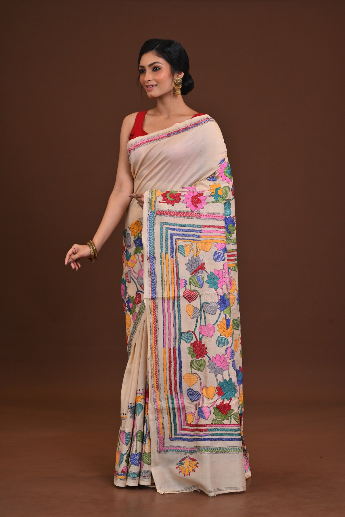Pure Silk Kantha Saree