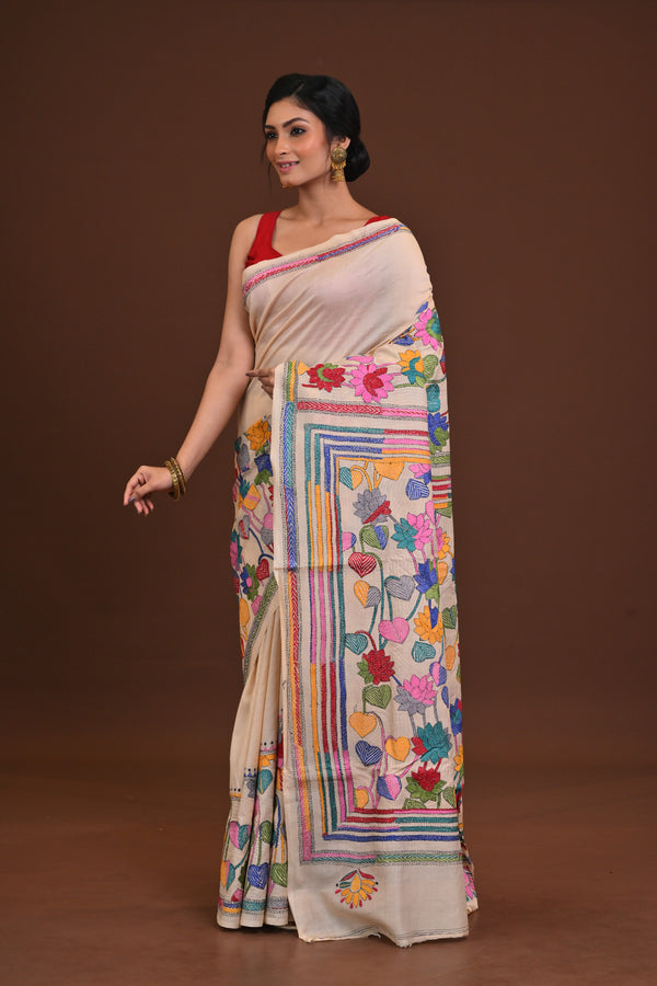 Pure Silk Kantha Saree